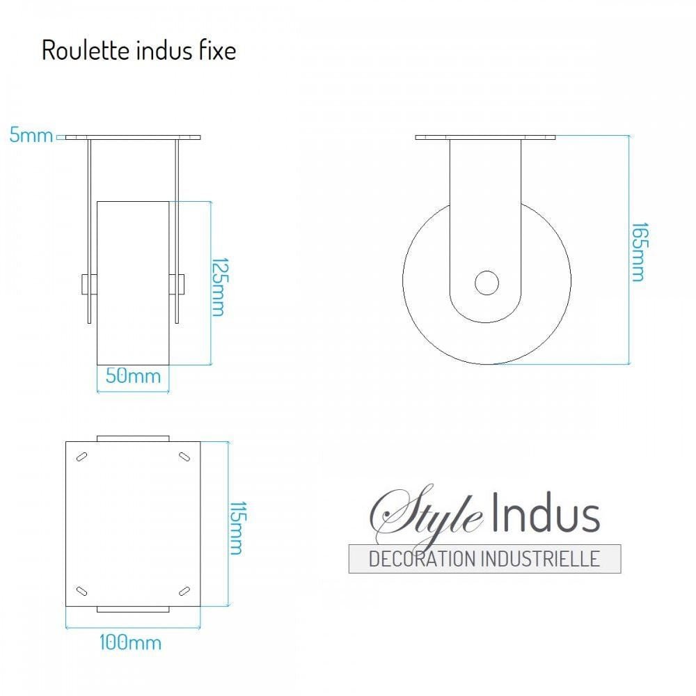 Roulette industrielle en métal noir 125mm pour meuble - pivotante – Home  Invasion