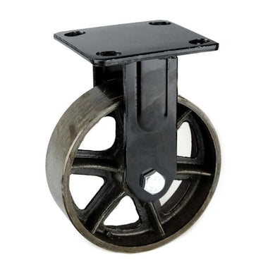 Roulette industrielle noire métal pour meuble Fixe 